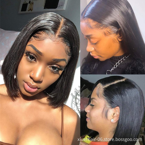 Wholesale Transparent HD Full Lace Bob Human Hair Lace Frontal Wigs For Black Women Brazilian Virgin Hair Lace Front Wig